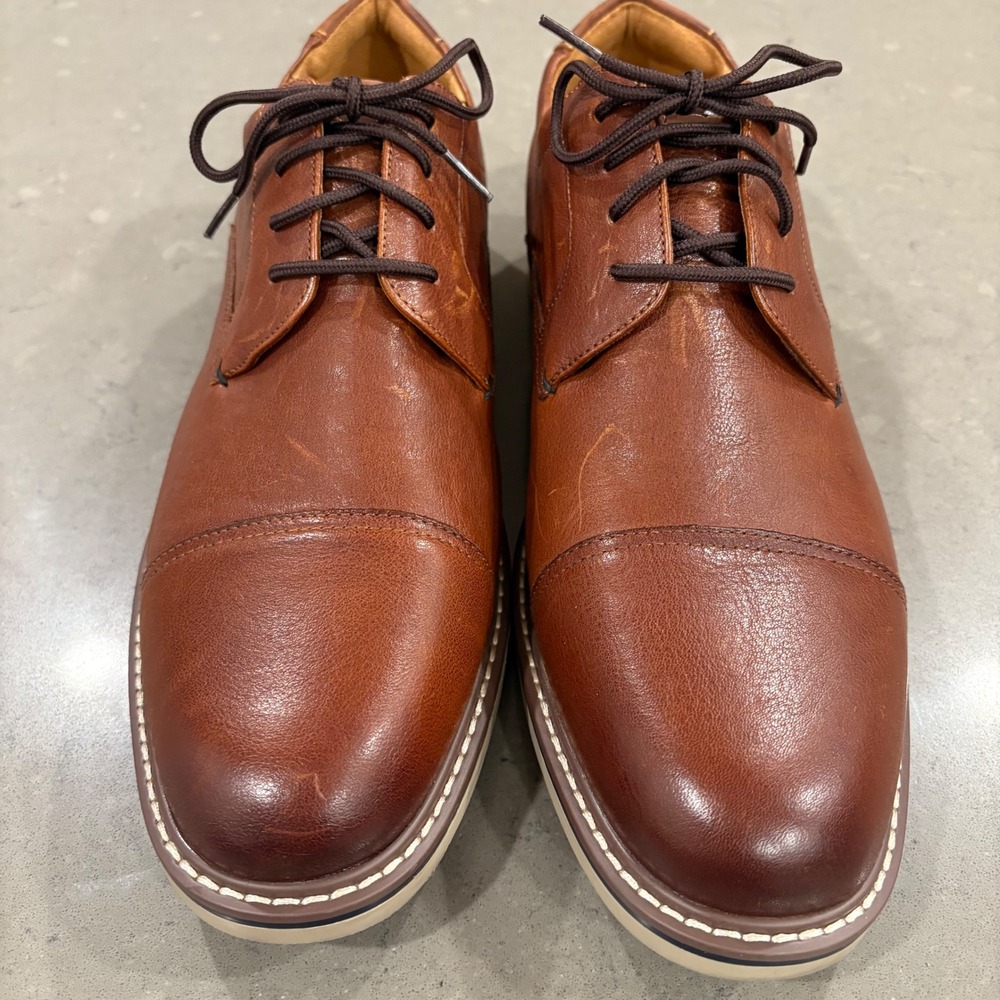 Florsheim Norwalk Cap Toe‎ Oxford Men 13W Leather Dress Shoe Cognac   Comfort - Picture 5 of 14